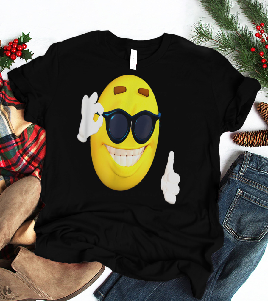 Emoji Thumbs Up Shades Happy Face Yellow Okay Sign T-Shirt