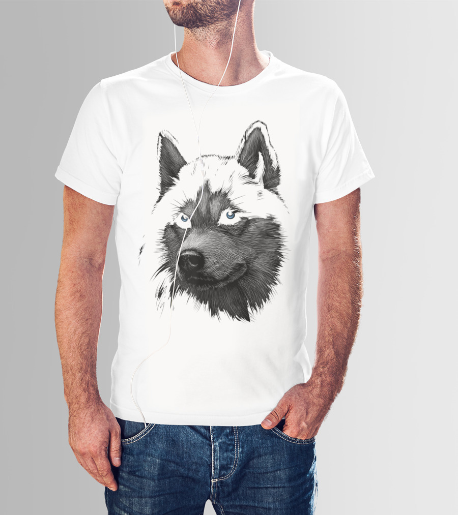 Classic Blue-Eyed Siberian Husky Lover T-Shirt