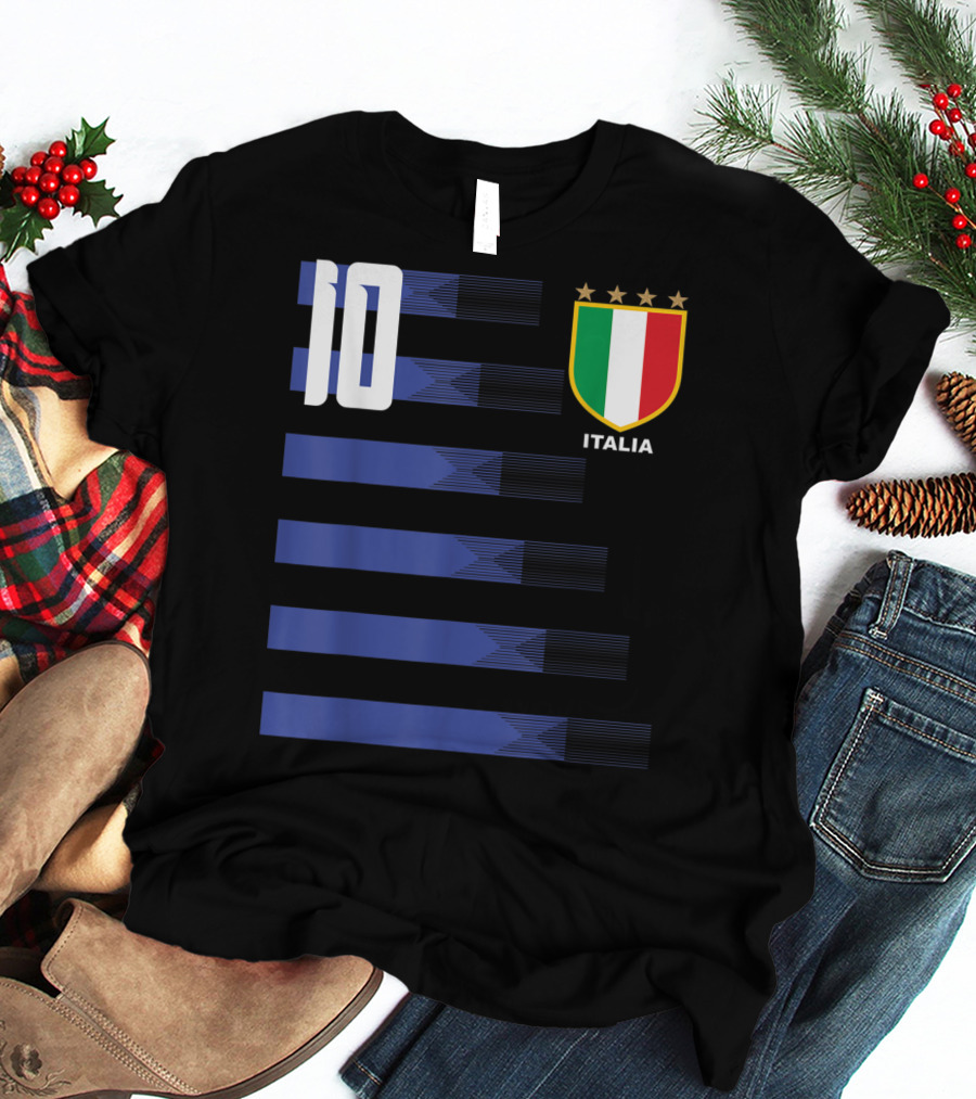 Italia Calcio Soccer Shirt Italian Flag Icon Number 10 T-Shirt