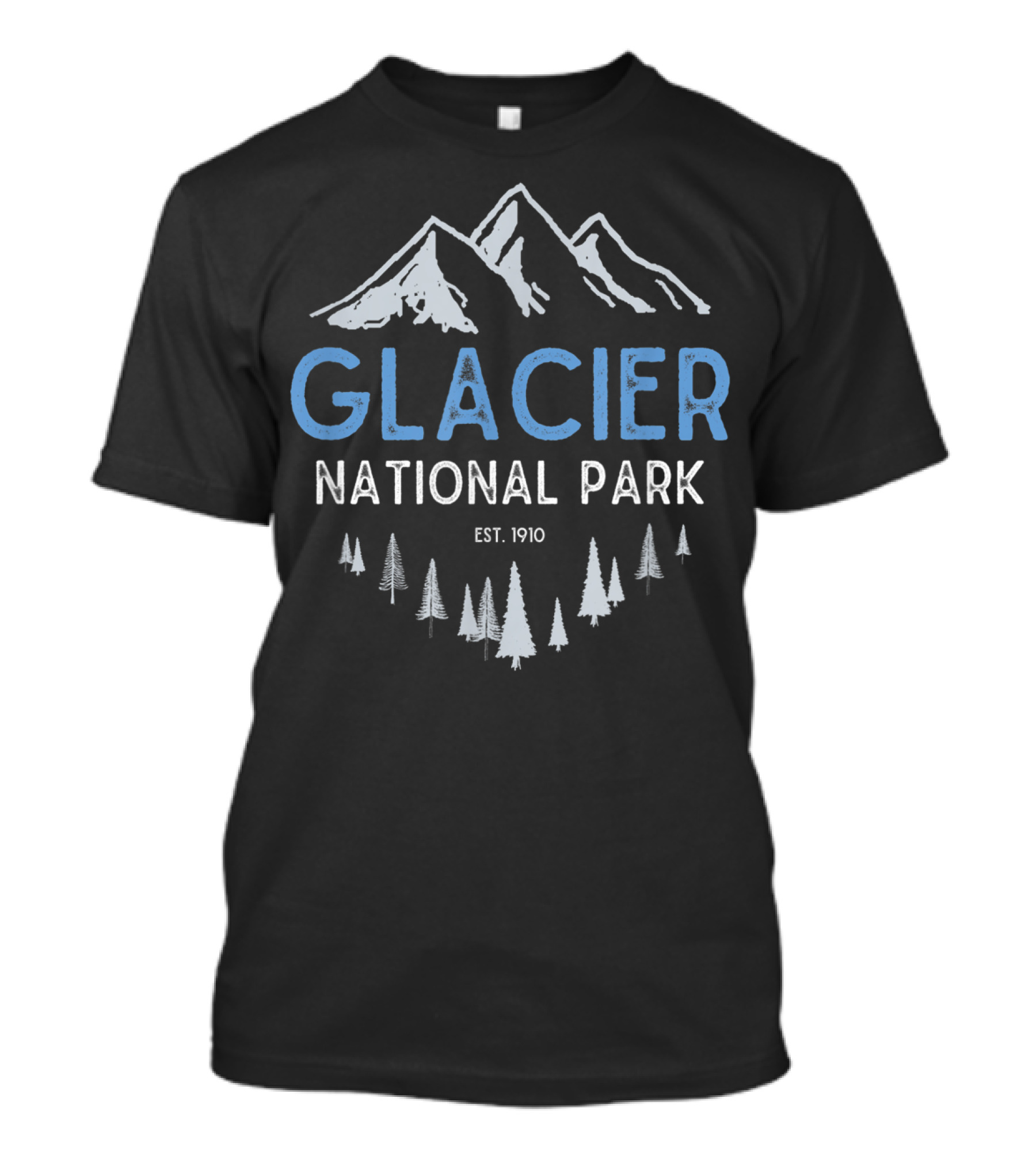 Glacier National Park Est. 1910 Mountain And Forest Scene T-Shirt