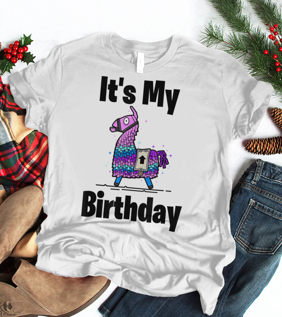 It's My Birthday Llama Purple Gamer Bday Gaming T-Shirt