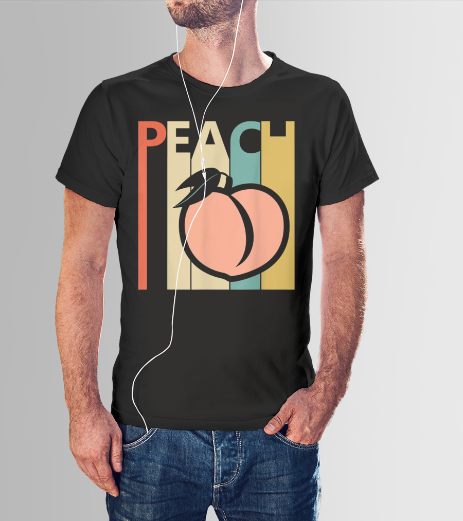 Vintage Peach Retro Fruit Emoji Peach T-Shirt