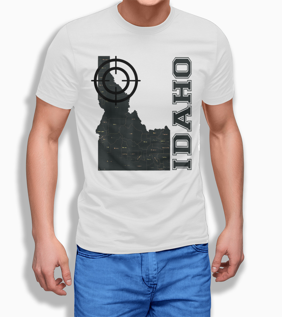 Idaho Maps Target Overlay Classic Vintage Fun T-Shirt