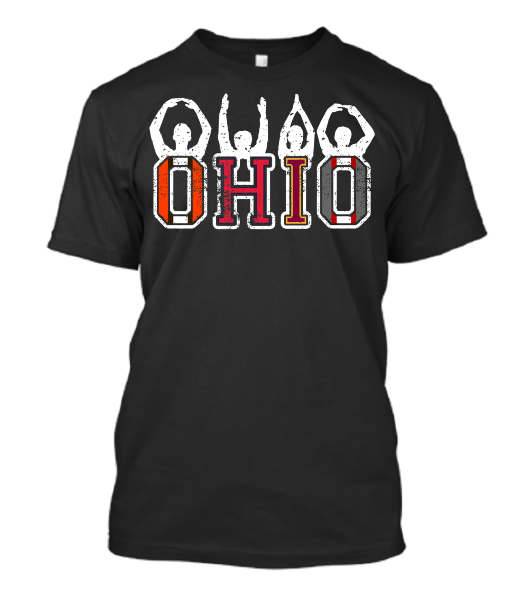 Cleveland Columbus Vintage Ohio Sports Inspired Letters T-Shirt