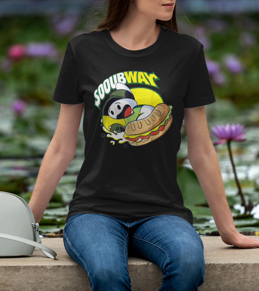 SOOUBWAY Funny Odd Ghost Sandwich Burst T-Shirt