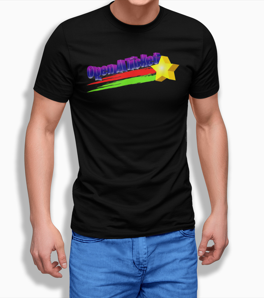 Open A Ticket Funny End User Star Brush Strokes T-Shirt