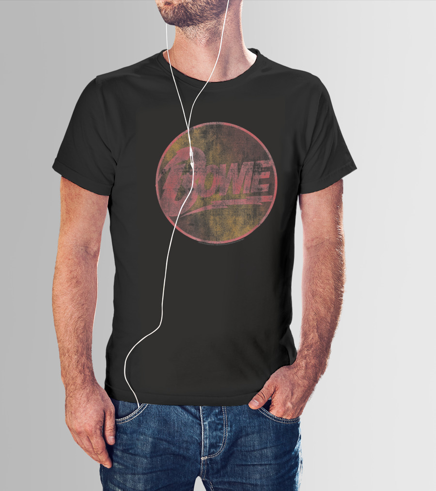 Bowie Lightning Bolt Vintage Circle T-Shirt