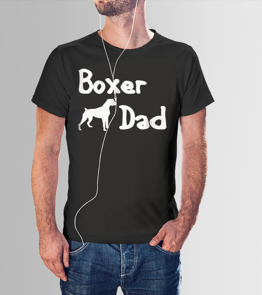 Boxer Dad With Boxer Silhouette For Boxer Enthusiasts T-Shirt