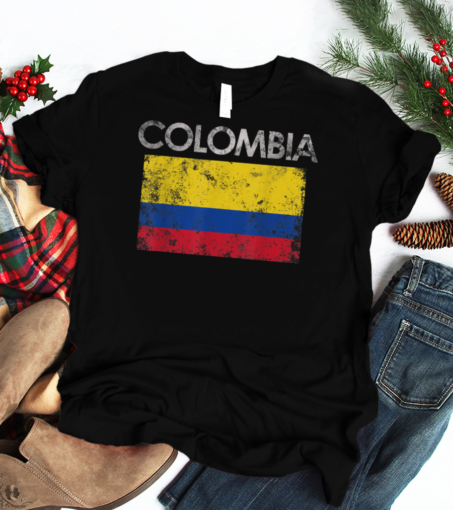 Colombia Flag Vintage Colombian Pride T-Shirt