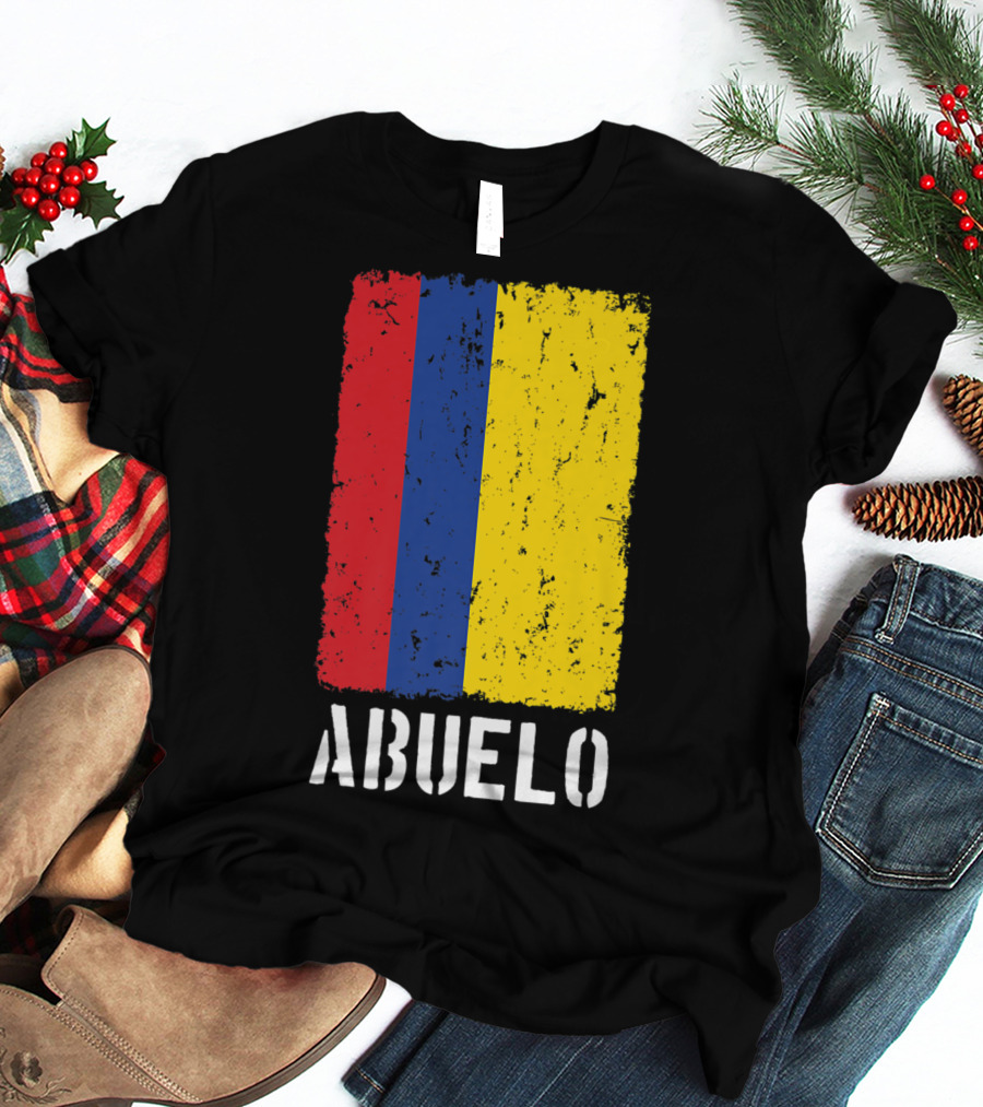 Colombian Grandpa Abuelo Colombia Flag T-Shirt