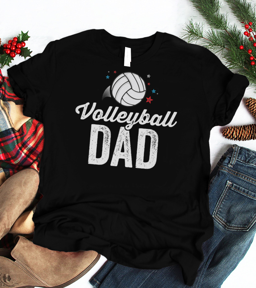 Volleyball Dad Player Coach Team Star T-Shirt