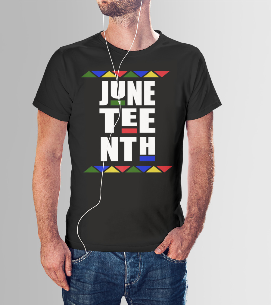 Juneteenth Independence Day Celebration Colorful Block Text T-Shirt