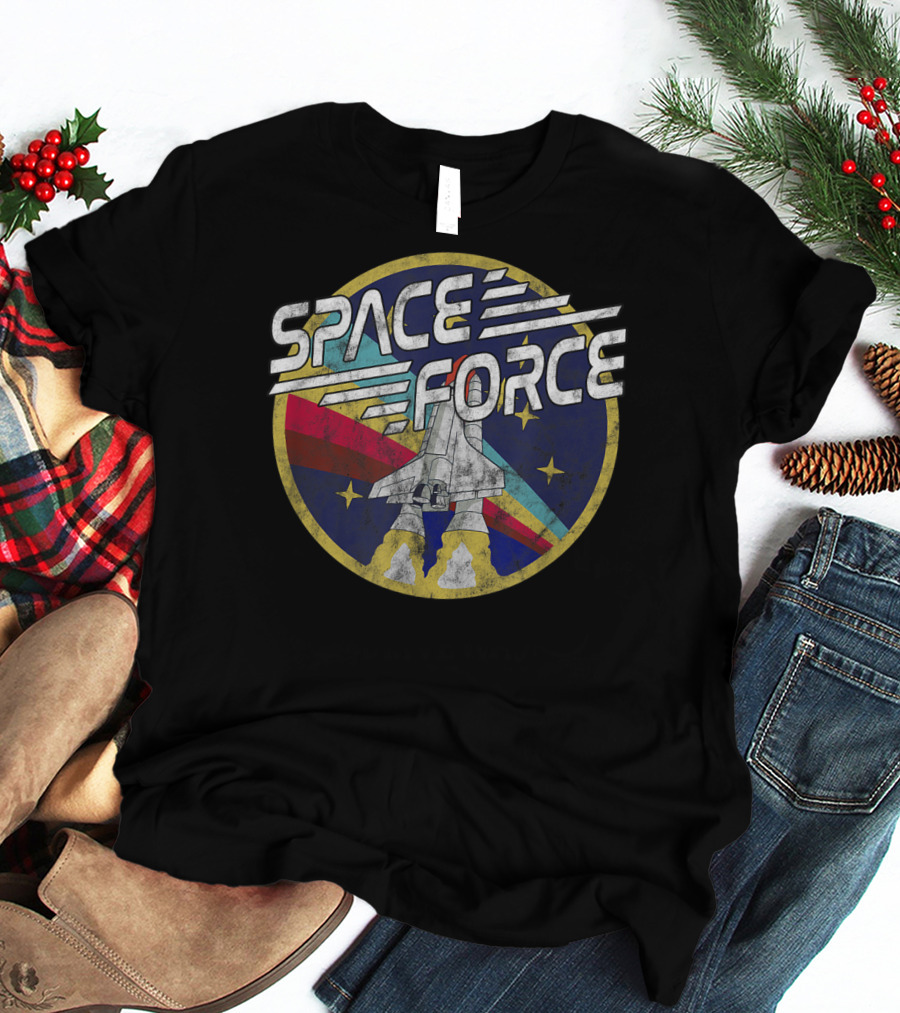 Space Force Retro Shuttle Badge T-Shirt