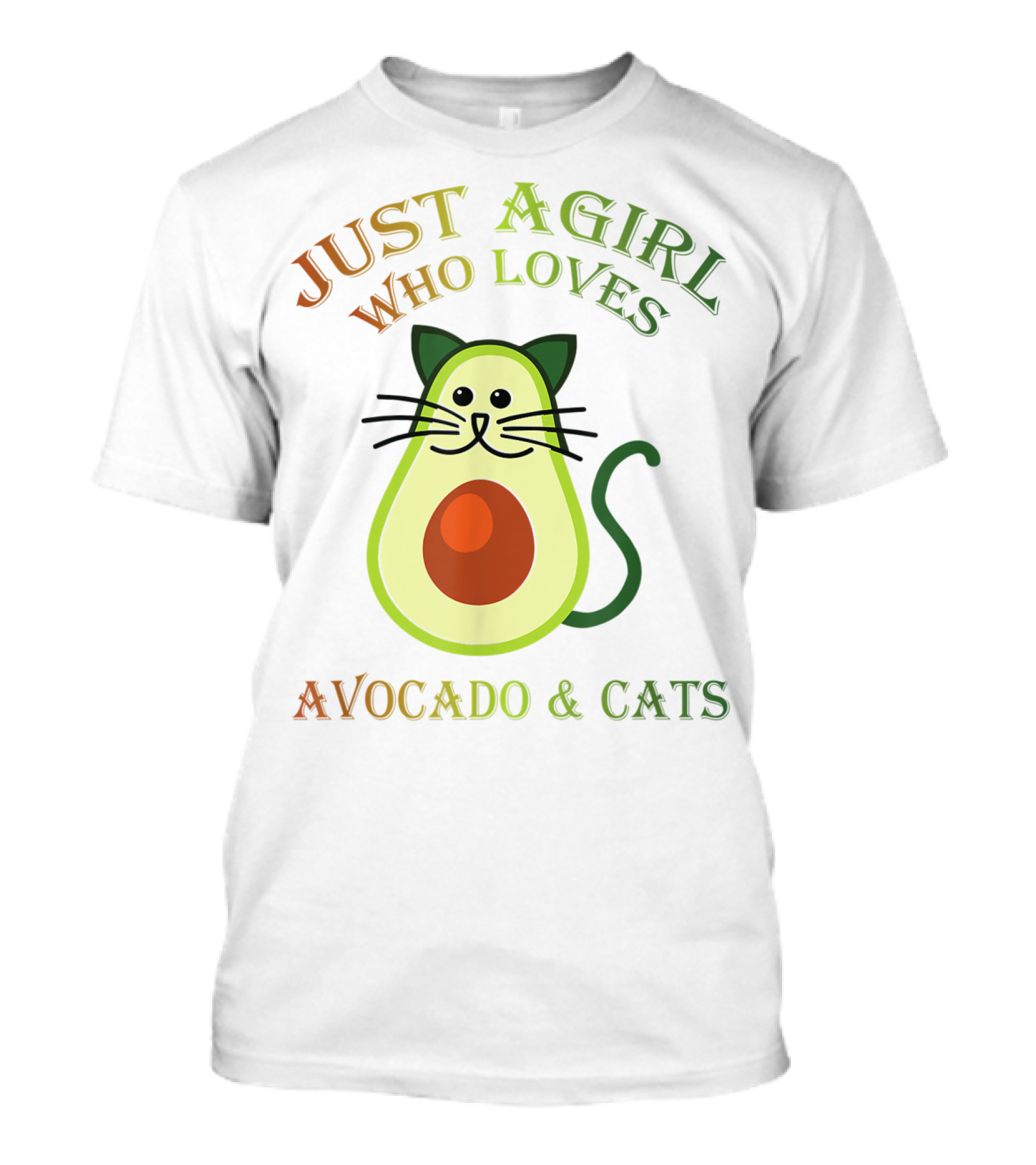 Just A Girl Who Loves Avocado And Cats T-Shirt
