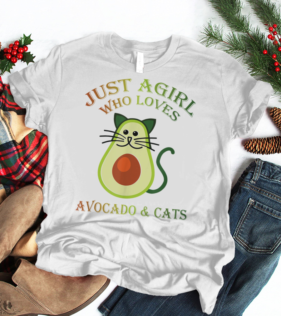 Just A Girl Who Loves Avocado And Cats T-Shirt