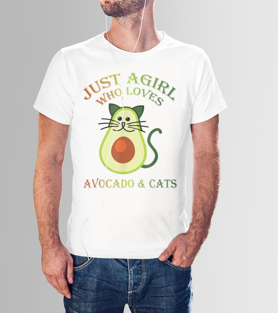 Just A Girl Who Loves Avocado And Cats T-Shirt