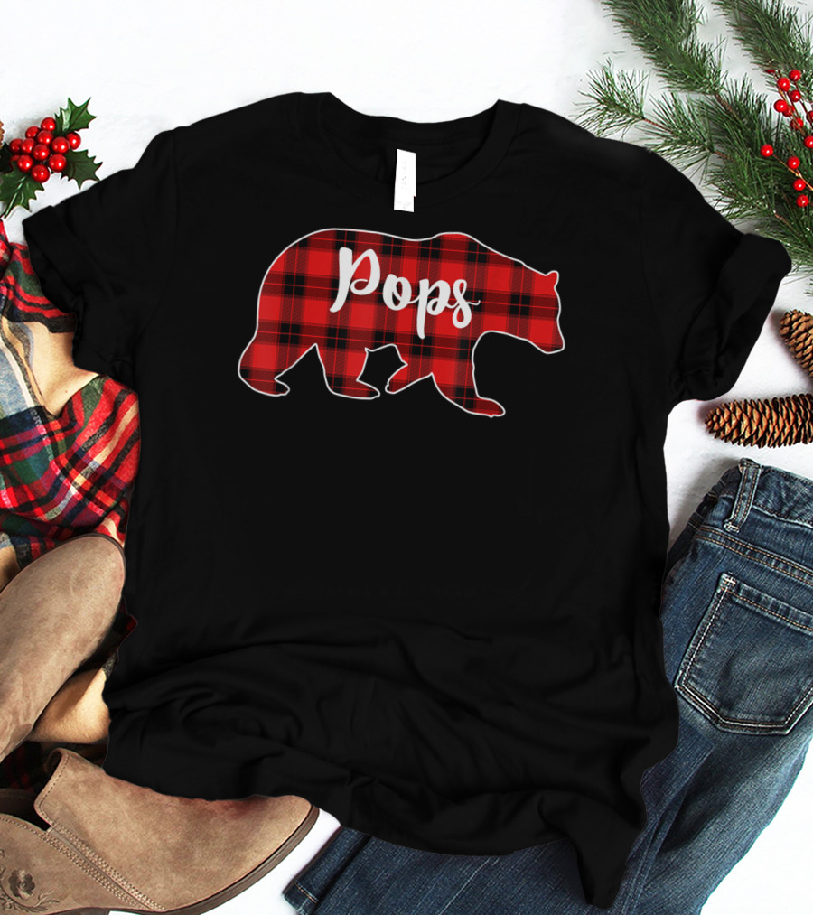Pops Red Plaid Bear T-Shirt