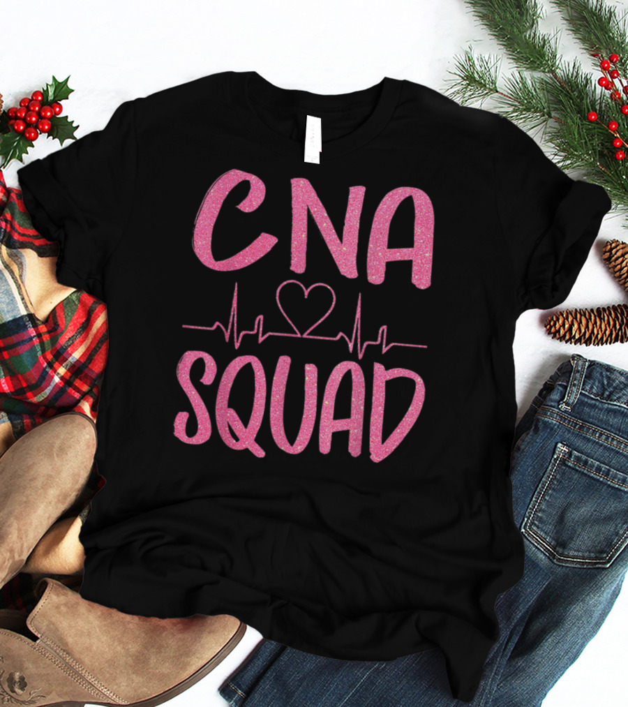 CNA Squad Heartbeat Love Certified Nursing Assistant T-Shirt