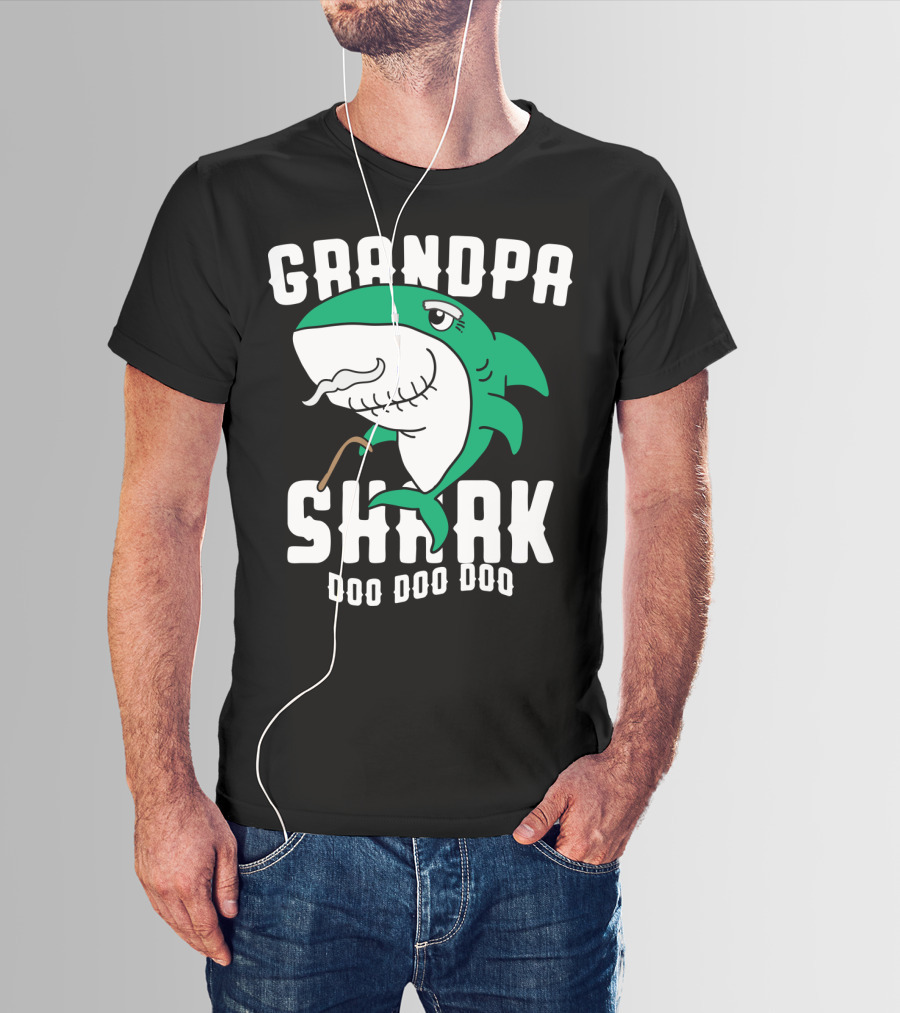 Grandpa Shark Doo Doo Doo Halloween Chr Dad Grandfather T-Shirt