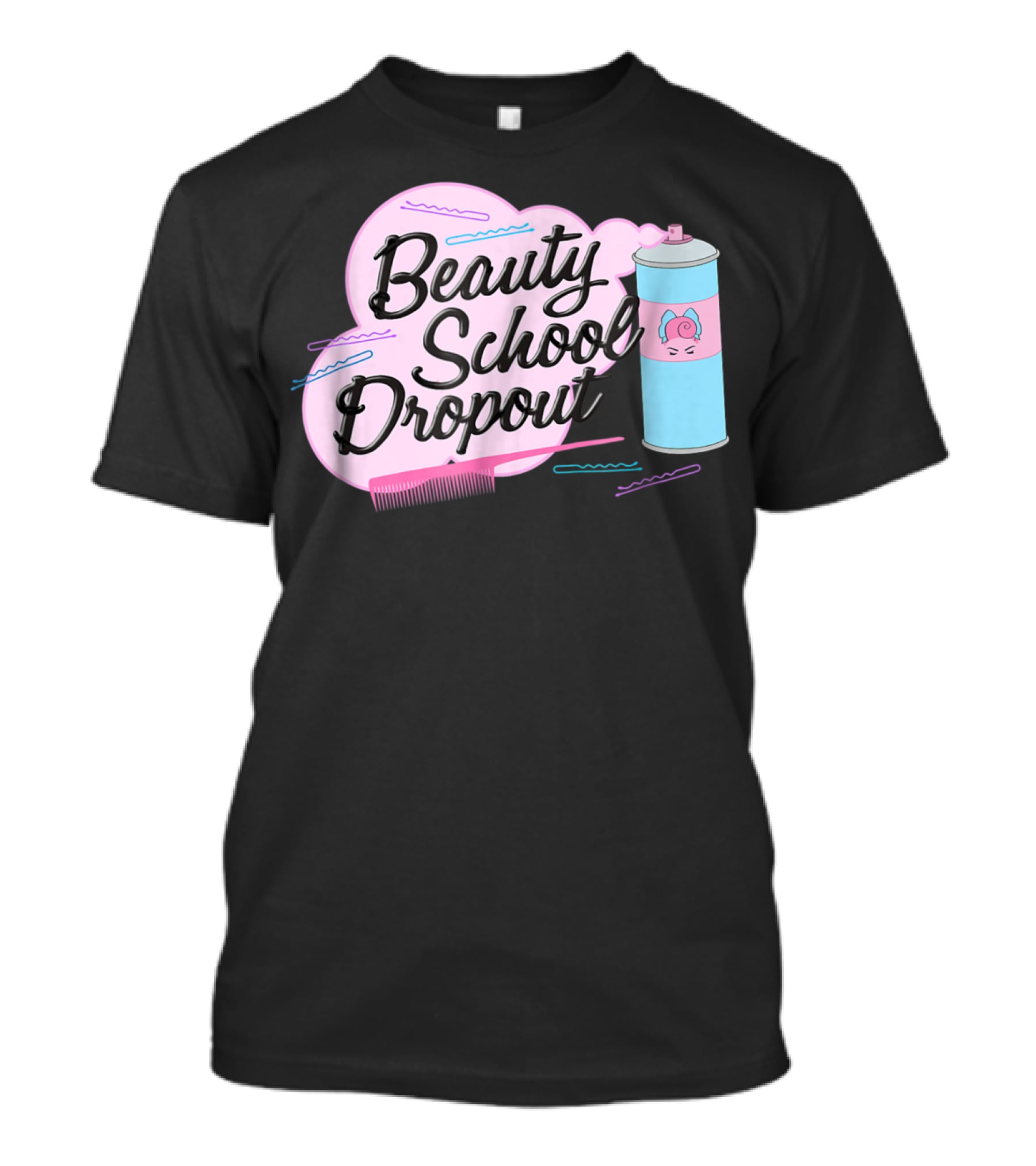 Beauty School Dropout Grease Pink Ladies Can And Comb T-Shirt