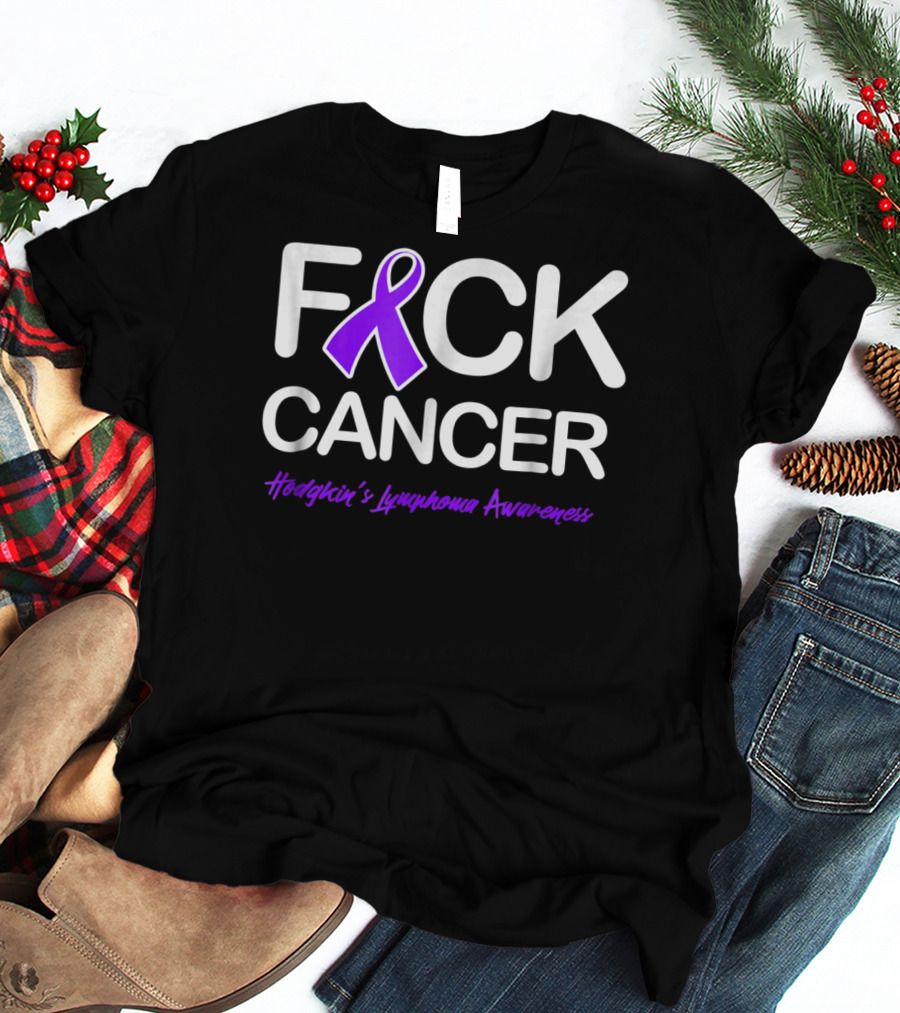 Fck Cancer Hodgkin's Lymphoma Awareness Purple T-Shirt