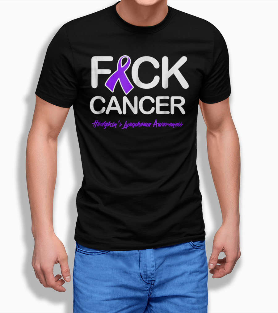 Fck Cancer Hodgkin's Lymphoma Awareness Purple T-Shirt