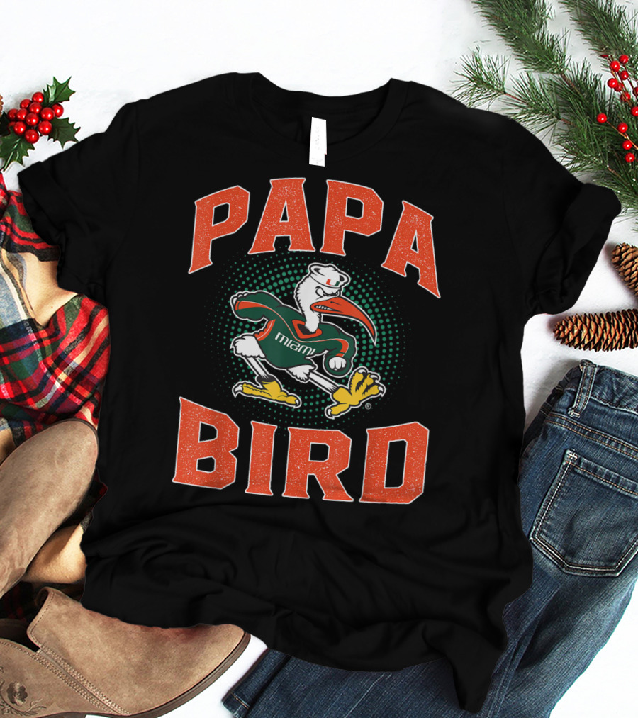 Papa Bird Miami Hurricanes Mascot T-Shirt