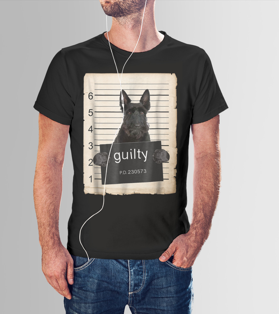 Scottish Terrier Mugshot Guilty Dog P.D. 230573 T-Shirt