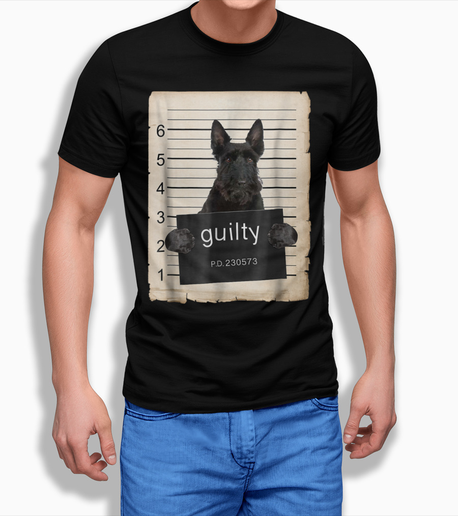 Scottish Terrier Mugshot Guilty Dog P.D. 230573 T-Shirt