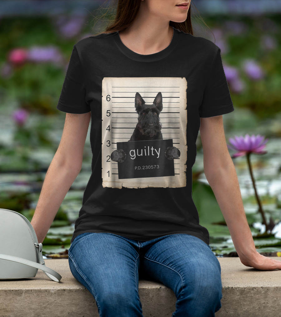 Scottish Terrier Mugshot Guilty Dog P.D. 230573 T-Shirt