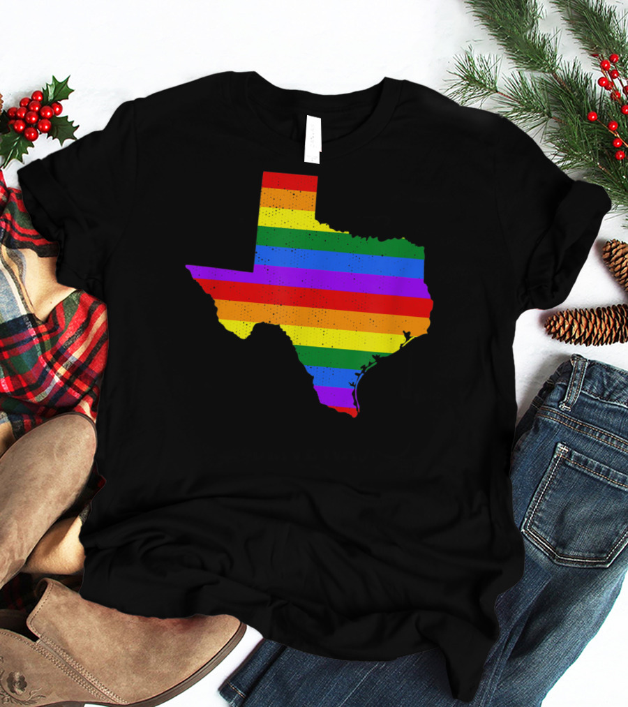 Texas Pride Rainbow Map T-Shirt