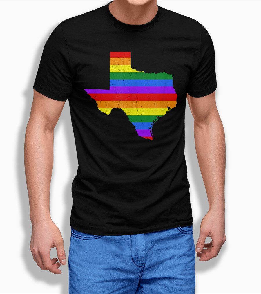 Texas Pride Rainbow Map T-Shirt