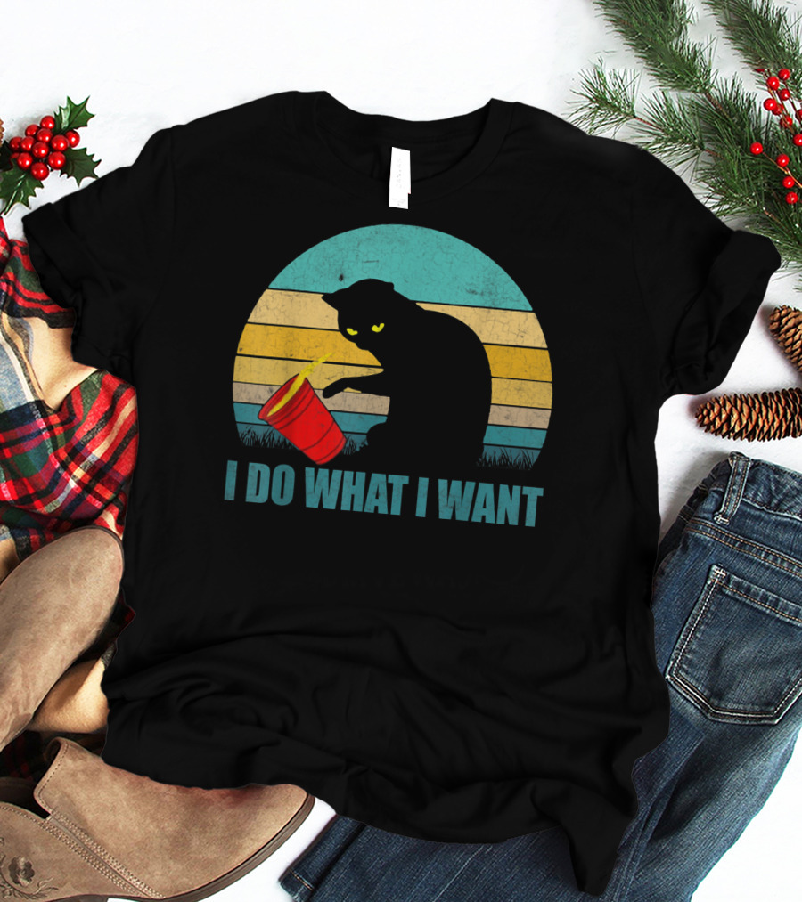 Vintage Cat I Do What I Want Cat Lover T-Shirt