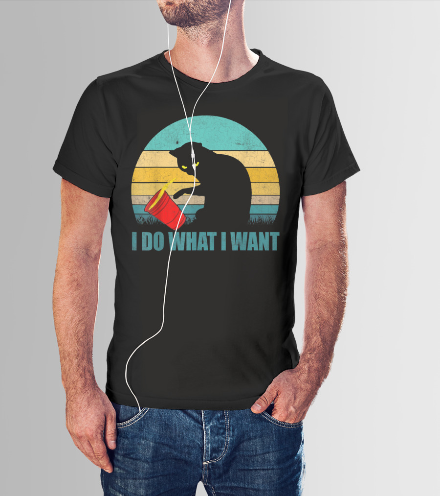 Vintage Cat I Do What I Want Cat Lover T-Shirt