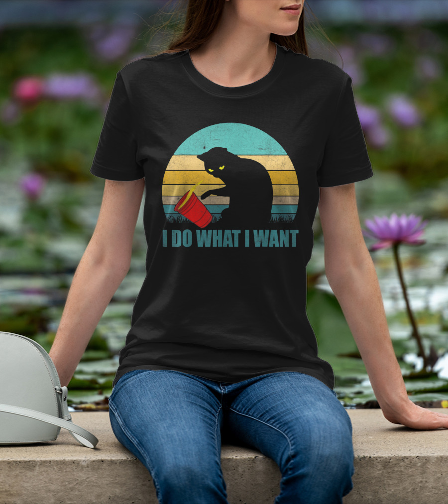 Vintage Cat I Do What I Want Cat Lover T-Shirt