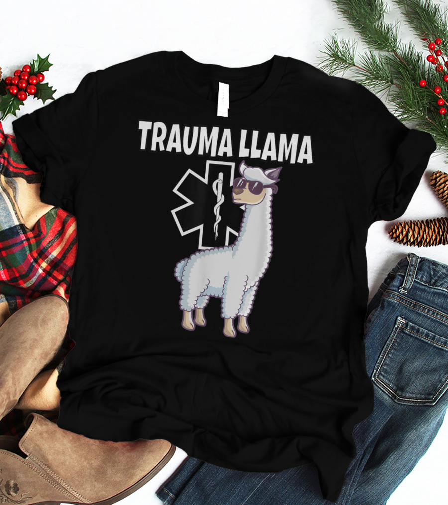Trauma Llama EMS Medic Funny EMT T-Shirt