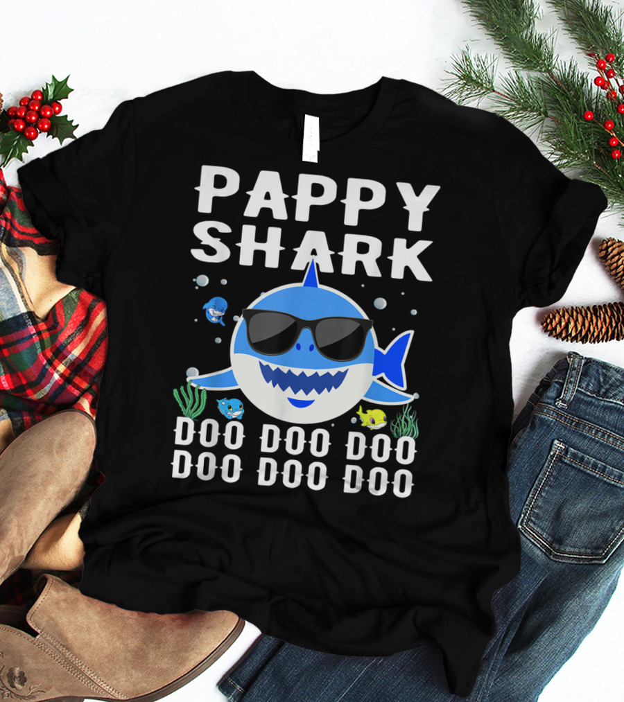 Pappy Shark Doo Doo Doo Doo Sunglasses Family Fun T-Shirt