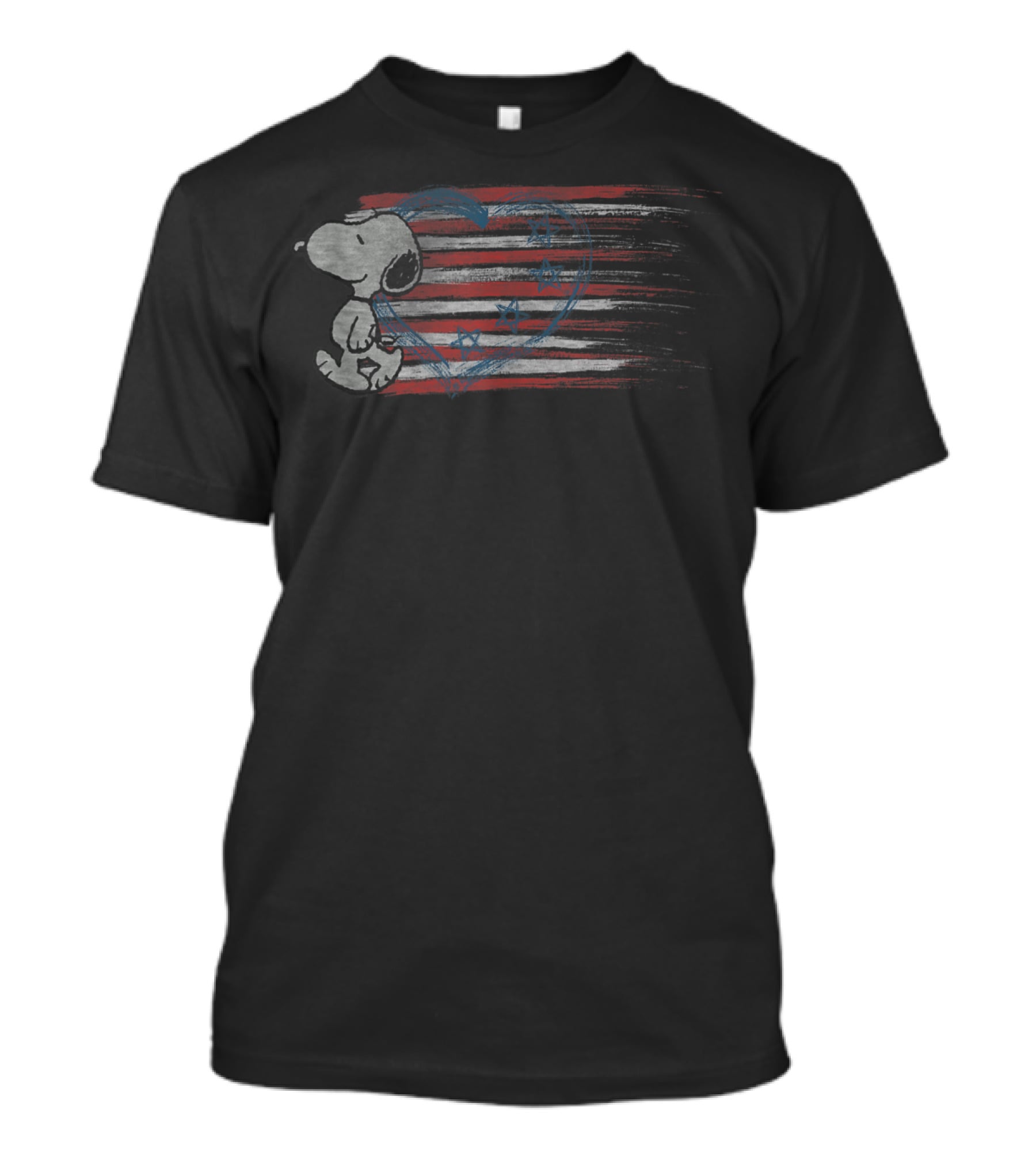 Peanuts Snoopy American Flag Heart Patriotic T-Shirt