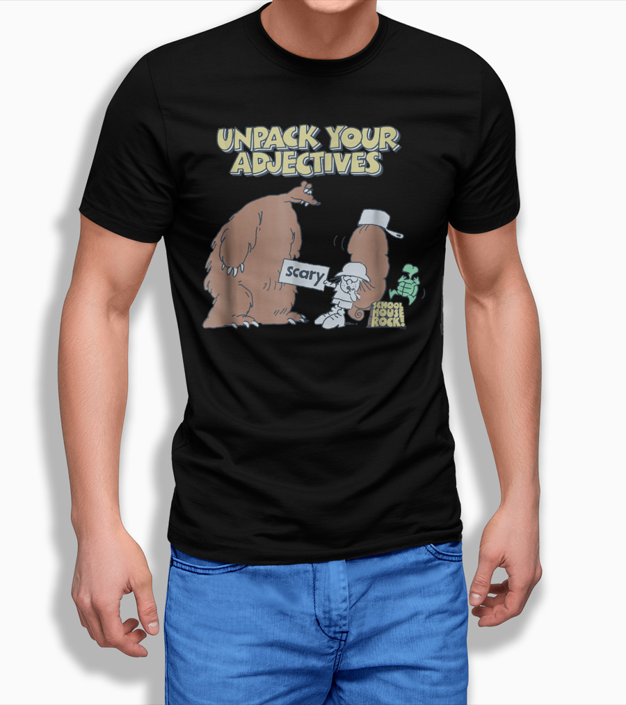 Schoolhouse Rock Unpack Your Adjectives Scary Bear T-Shirt