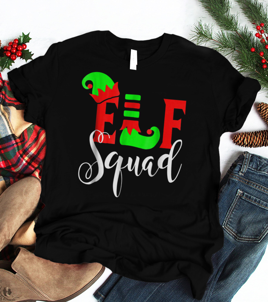Elf Squad Festive Holiday Family T-Shirt