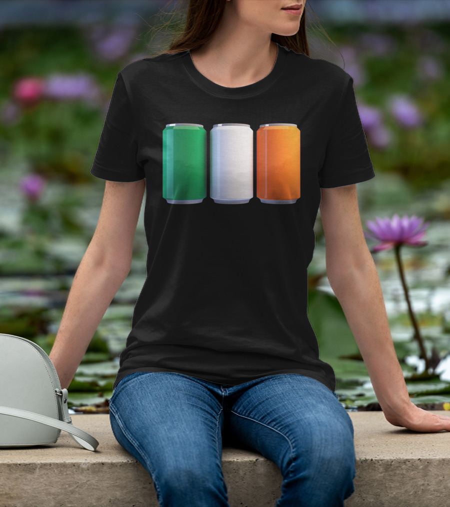 Irish Flag Beer Cans St Patrick's Day Ireland T-Shirt