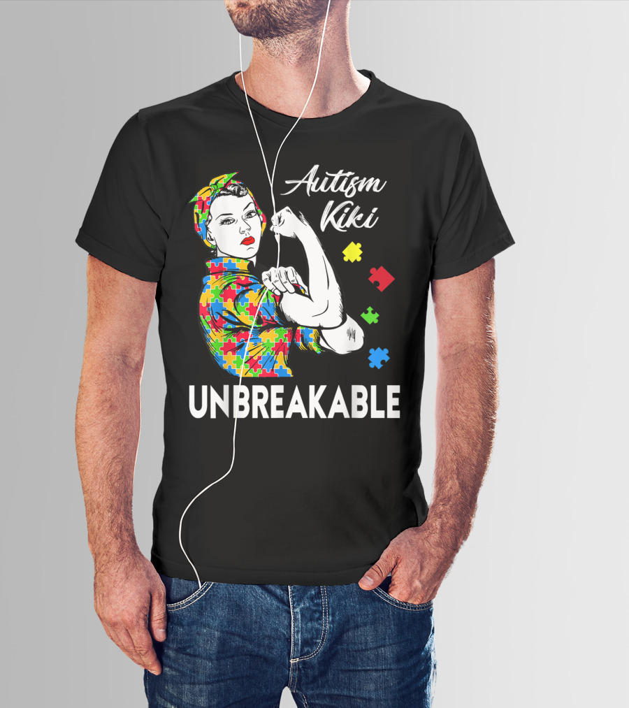 Autism Kiki Unbreakable Puzzle Piece Awareness Iconic T-Shirt