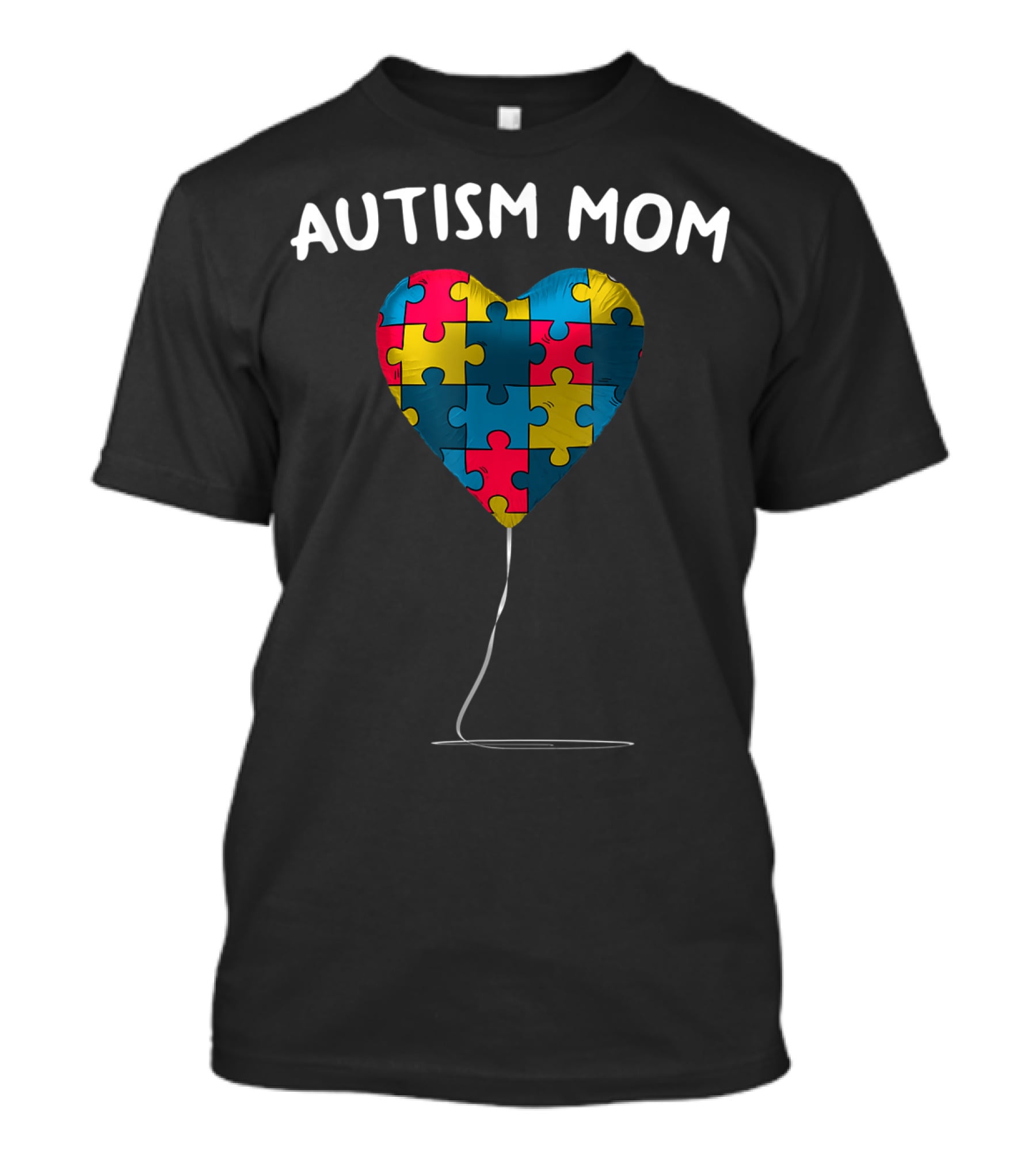 Autism Mom Heart Puzzle Balloon Autism Awareness Day T-Shirt