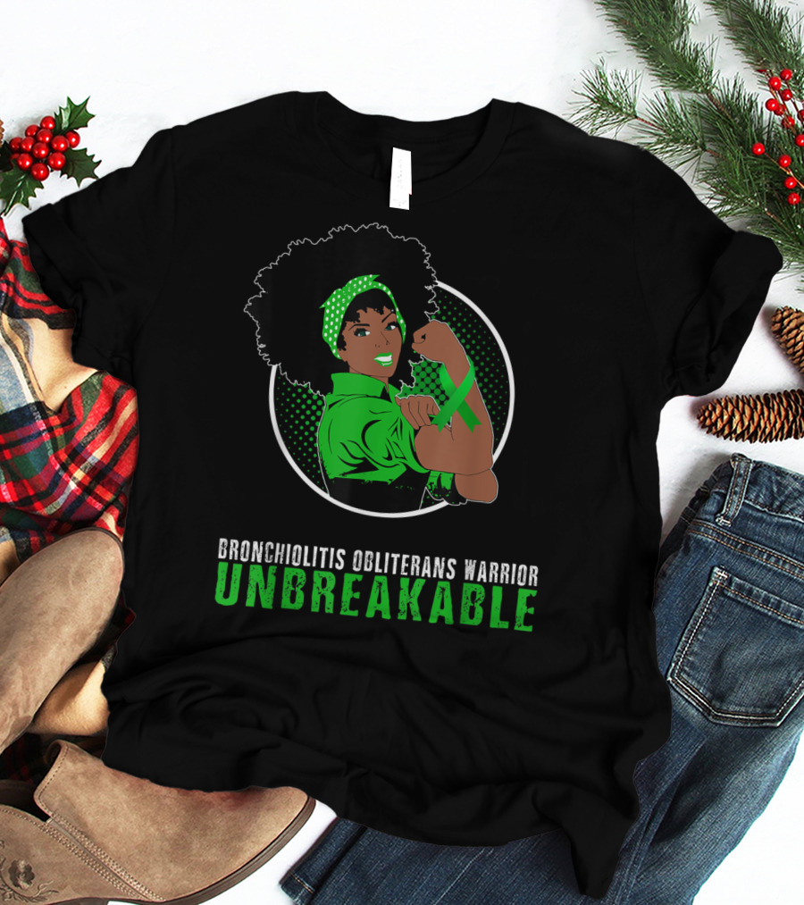 Unbreakable Black Girl Bronchiolitis Obliterans Warrior T-Shirt