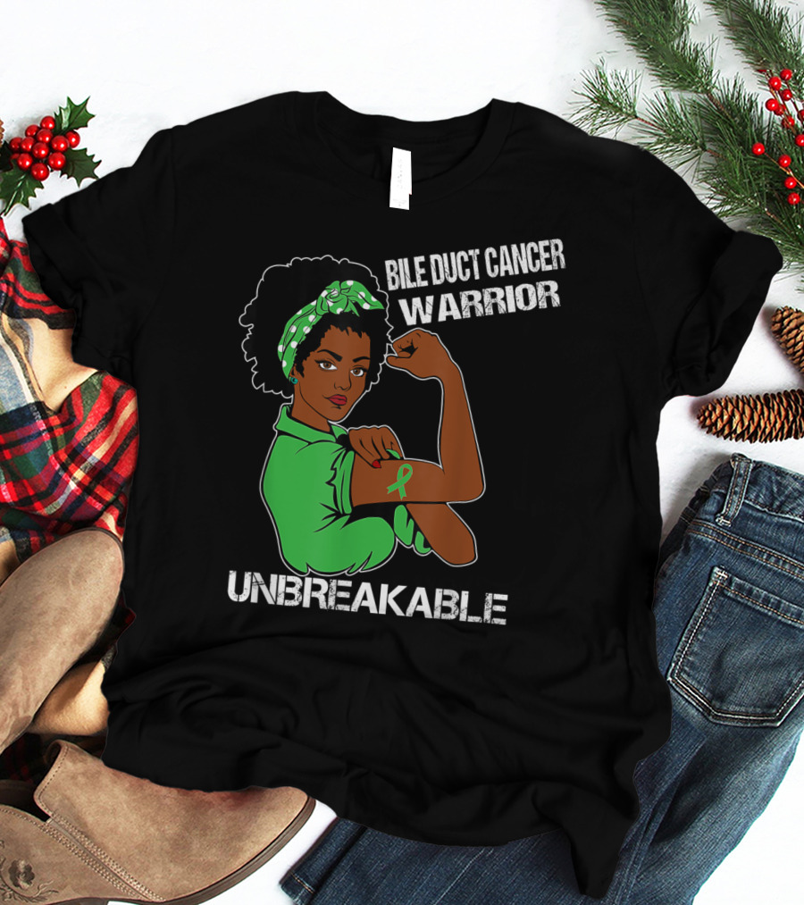 Bile Duct Cancer Warrior Unbreakable Strong Woman With Awareness T-Shirt