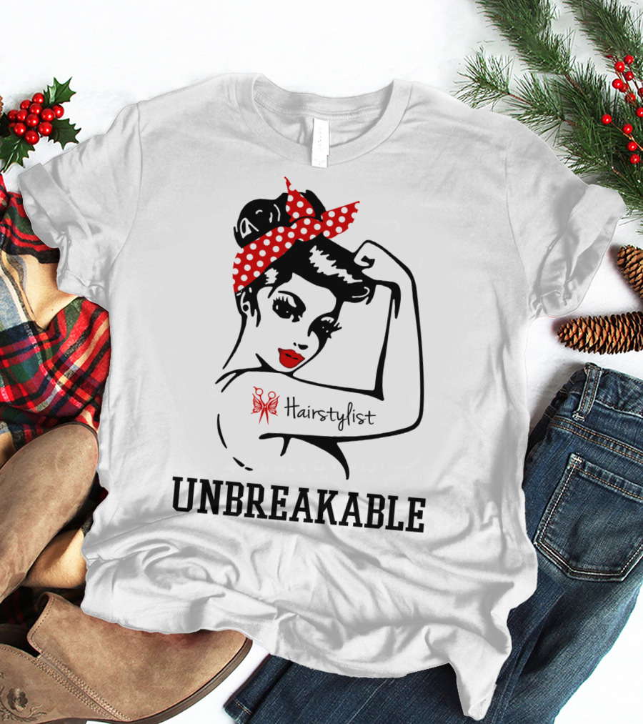 Hairstylist Unbreakable Retro Style Rosie The Riveter T-Shirt