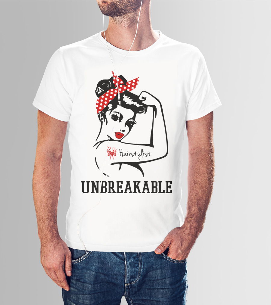 Hairstylist Unbreakable Retro Style Rosie The Riveter T-Shirt