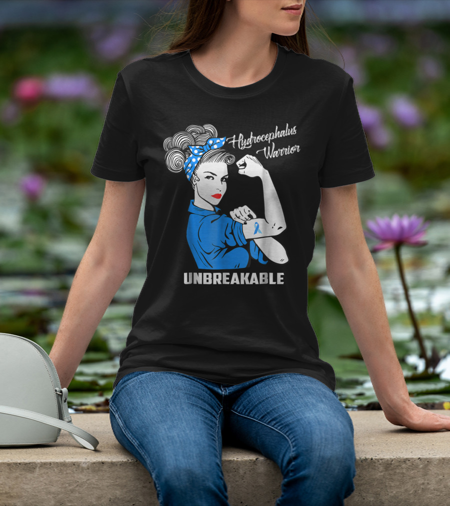 Hydrocephalus Warrior Unbreakable Awareness VB Rosie The Riveter Iconic T-Shirt