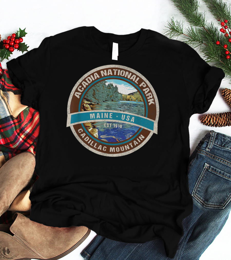 Acadia National Park Maine USA Cadillac Mountain Est 1916 T-Shirt