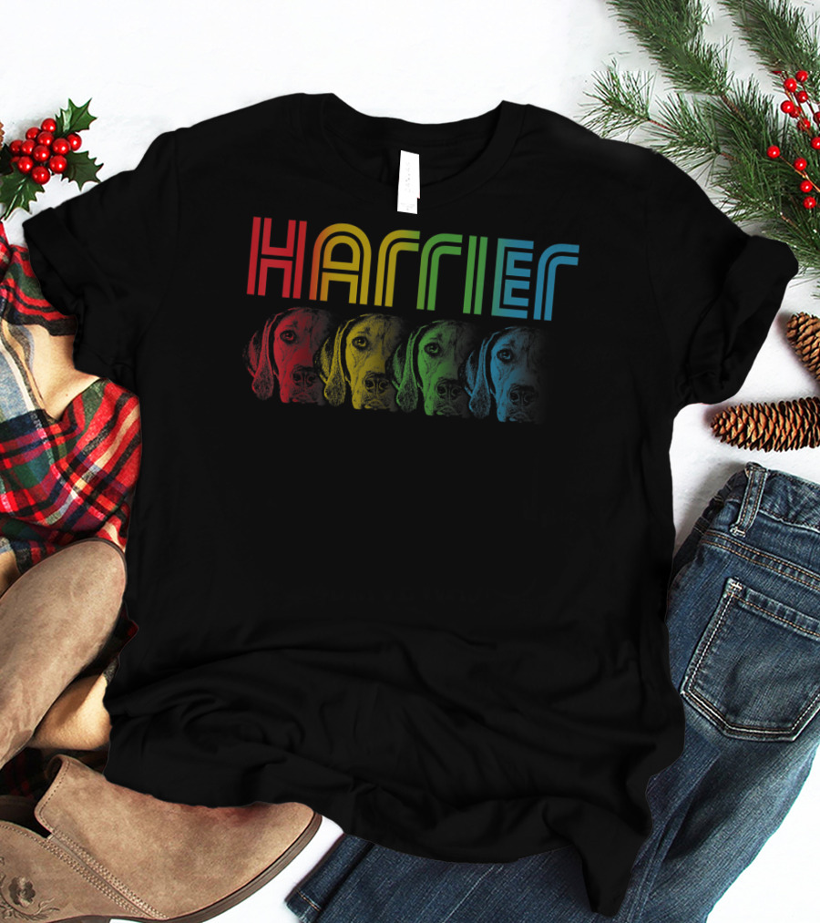 Harrier Dog Rainbow Cool Groovy T-Shirt